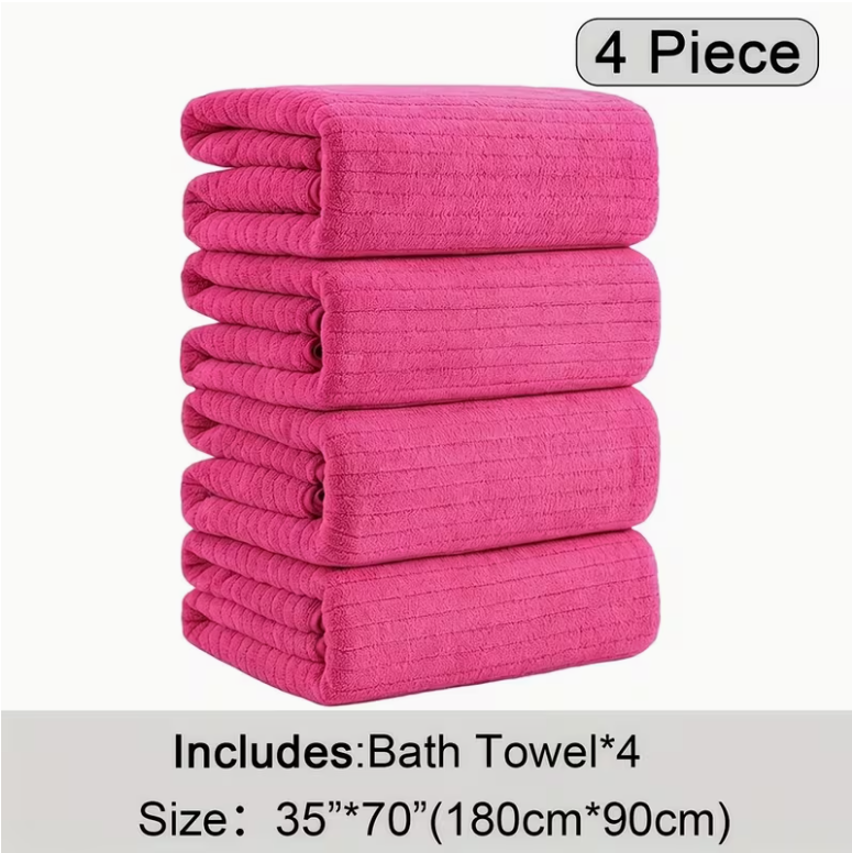 12-Pack HydroLock Ultra-Absorbent Oversized Bath Towels – 3-Color Quick-Dry Microfiber Bath Sheets, 35" × 70"