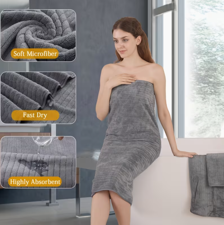 12-Pack HydroLock Ultra-Absorbent Oversized Bath Towels – 3-Color Quick-Dry Microfiber Bath Sheets, 35" × 70"
