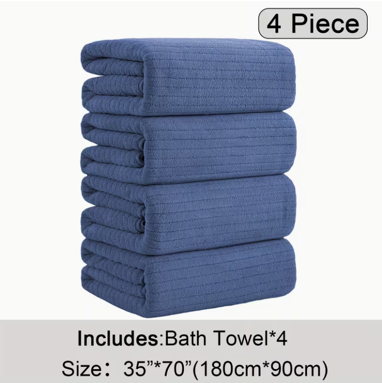 12-Pack HydroLock Ultra-Absorbent Oversized Bath Towels – 3-Color Quick-Dry Microfiber Bath Sheets, 35" × 70"
