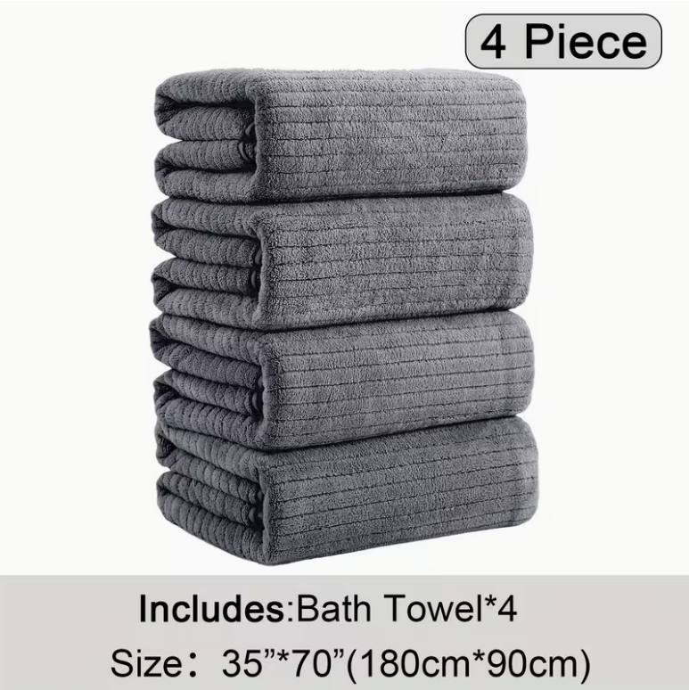 12-Pack HydroLock Ultra-Absorbent Oversized Bath Towels – 3-Color Quick-Dry Microfiber Bath Sheets, 35" × 70"