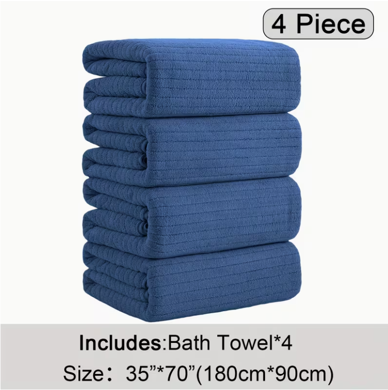 12-Pack HydroLock Ultra-Absorbent Oversized Bath Towels – 3-Color Quick-Dry Microfiber Bath Sheets, 35" × 70"