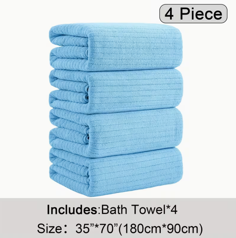 12-Pack HydroLock Ultra-Absorbent Oversized Bath Towels – 3-Color Quick-Dry Microfiber Bath Sheets, 35" × 70"