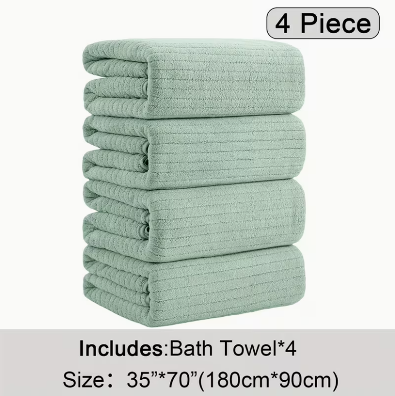 12-Pack HydroLock Ultra-Absorbent Oversized Bath Towels – 3-Color Quick-Dry Microfiber Bath Sheets, 35" × 70"