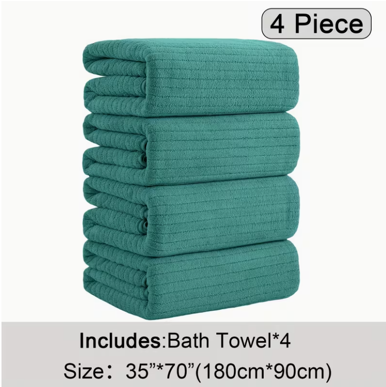 12-Pack HydroLock Ultra-Absorbent Oversized Bath Towels – 3-Color Quick-Dry Microfiber Bath Sheets, 35" × 70"