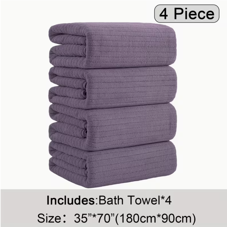 12-Pack HydroLock Ultra-Absorbent Oversized Bath Towels – 3-Color Quick-Dry Microfiber Bath Sheets, 35" × 70"