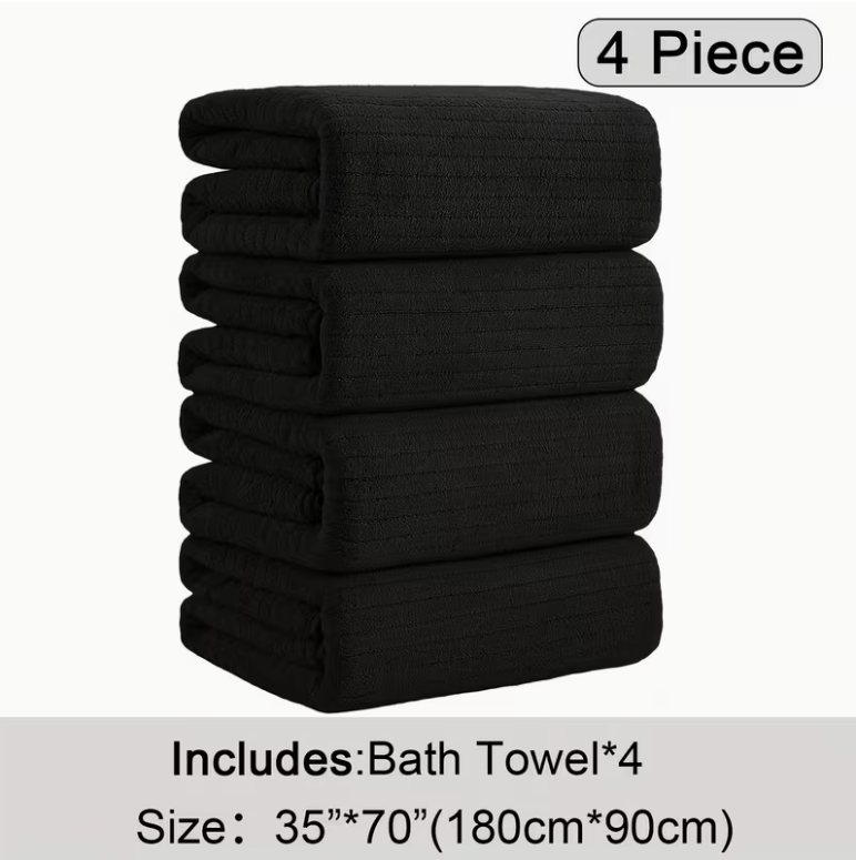 12-Pack HydroLock Ultra-Absorbent Oversized Bath Towels – 3-Color Quick-Dry Microfiber Bath Sheets, 35" × 70"