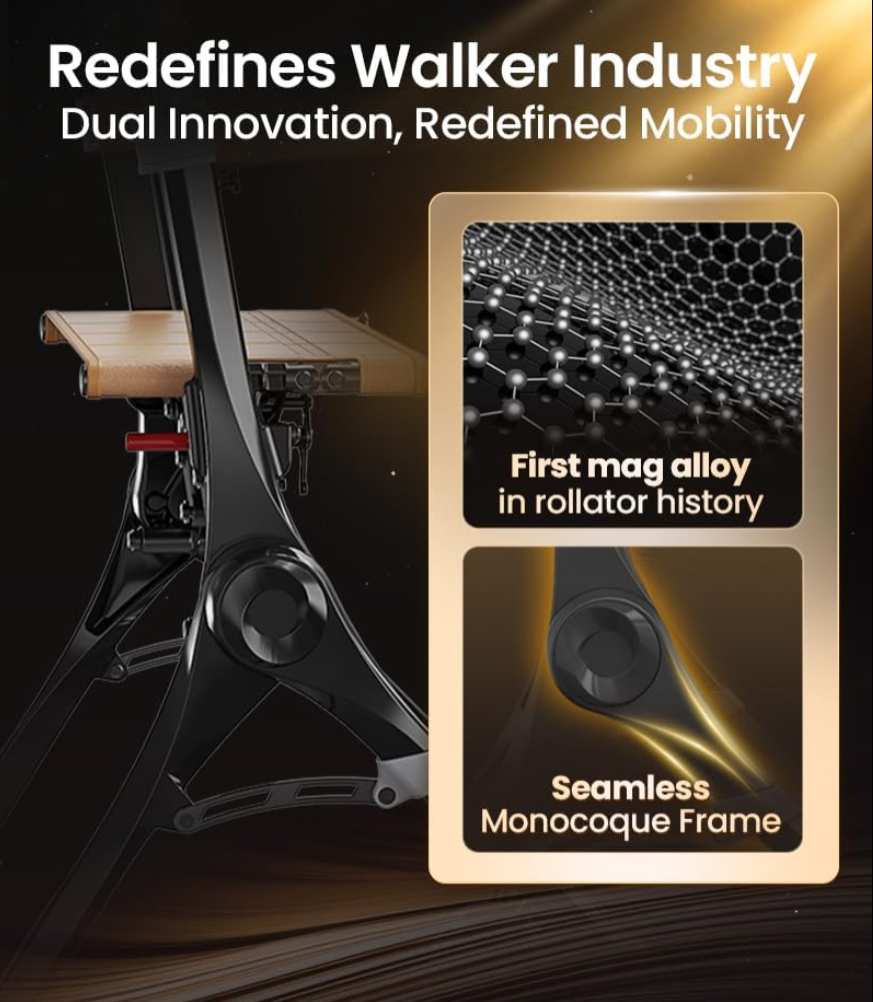 Foldable Rollator Walker with Seat | Lightweight for Seniors-🔥 LIMITED-TIME 50% OFF🔥