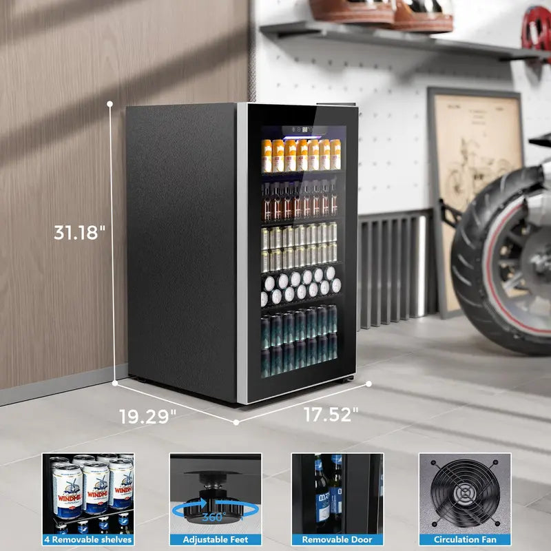 Mini Fridge Glass Door for Beer Drinks Wines🍹🍹🍹
