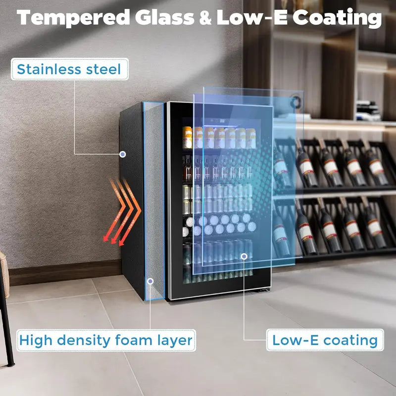 Mini Fridge Glass Door for Beer Drinks Wines🍹🍹🍹