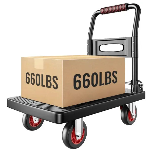 Folding Flat Cart with Silent Wheels And Swivel🛴🛴🛴