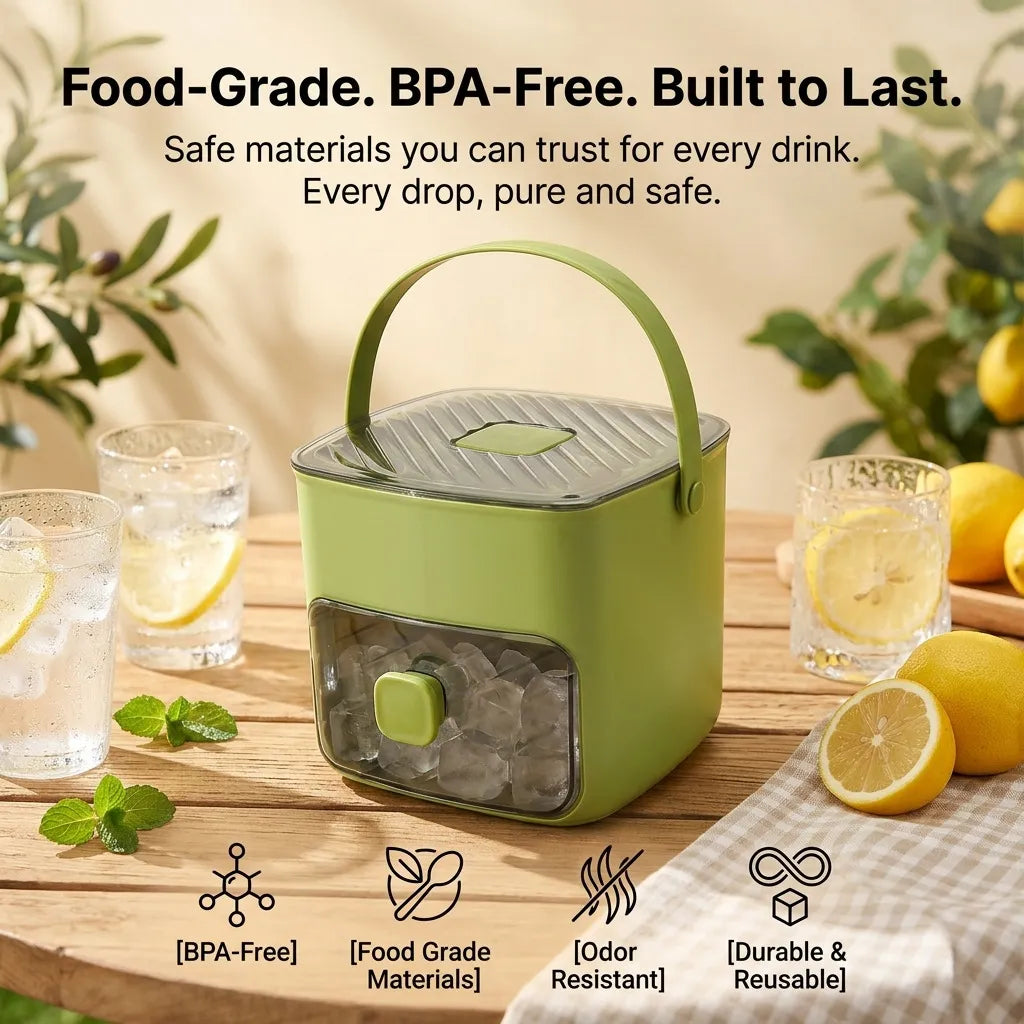 2-in-1 Large Capacity Ice Mold & Storage Bin Set 🧊(More fun and better than it looks on video✨)