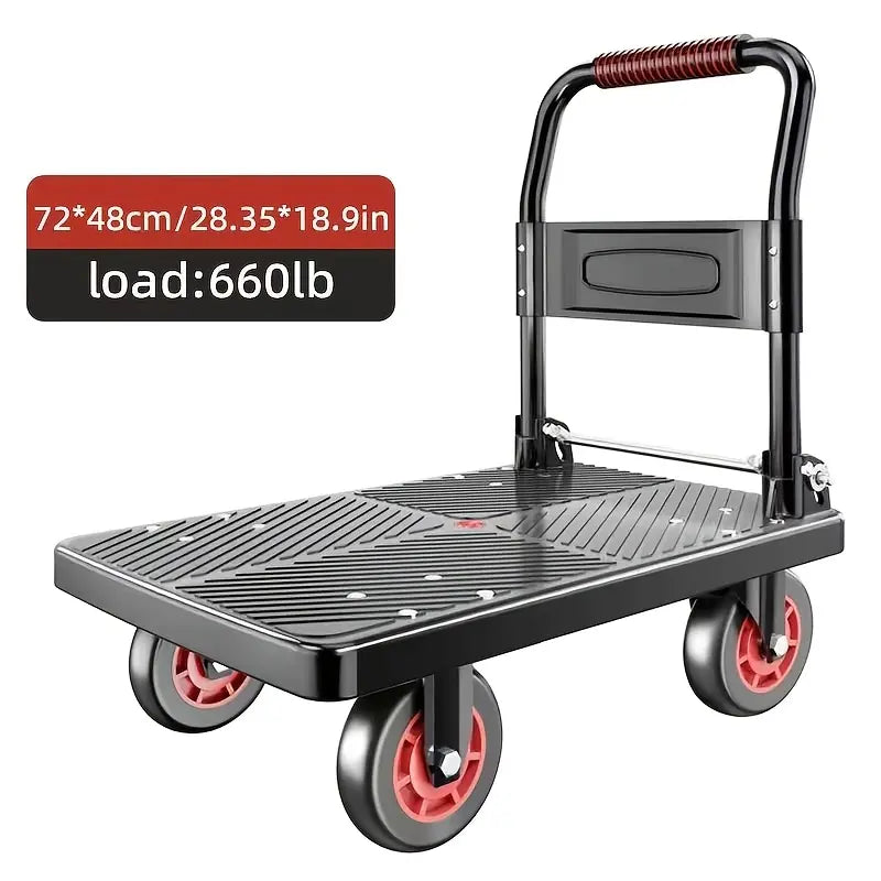 Folding Flat Cart with Silent Wheels And Swivel🛴🛴🛴