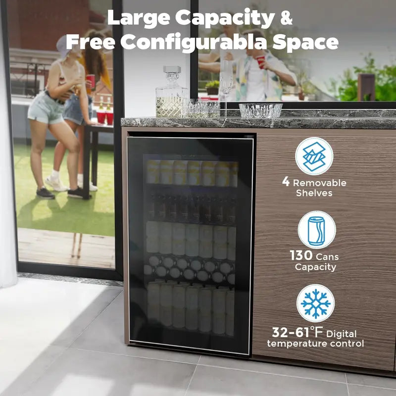 Mini Fridge Glass Door for Beer Drinks Wines🍹🍹🍹