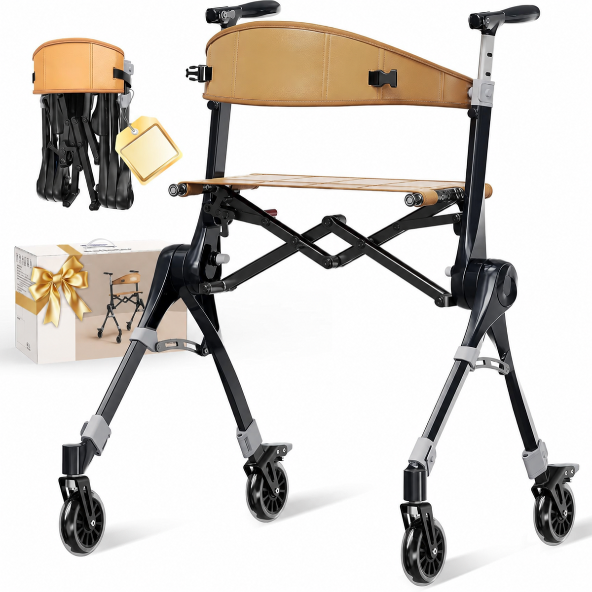Foldable Rollator Walker with Seat | Lightweight for Seniors-🔥 LIMITED-TIME 50% OFF🔥