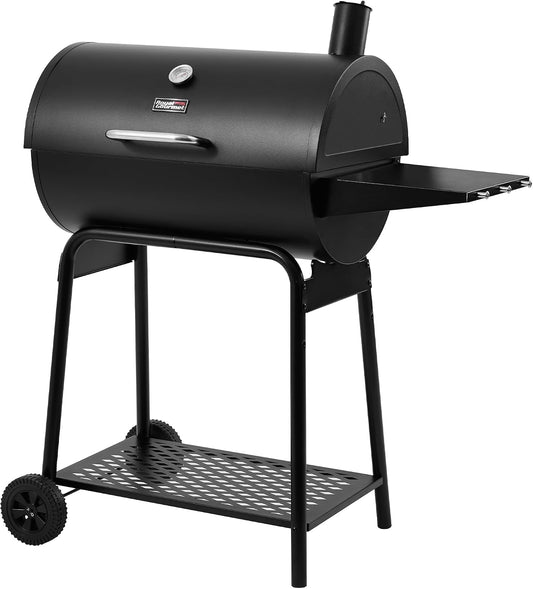 28 Inch Barrel Charcoal Grill with Warming Rack