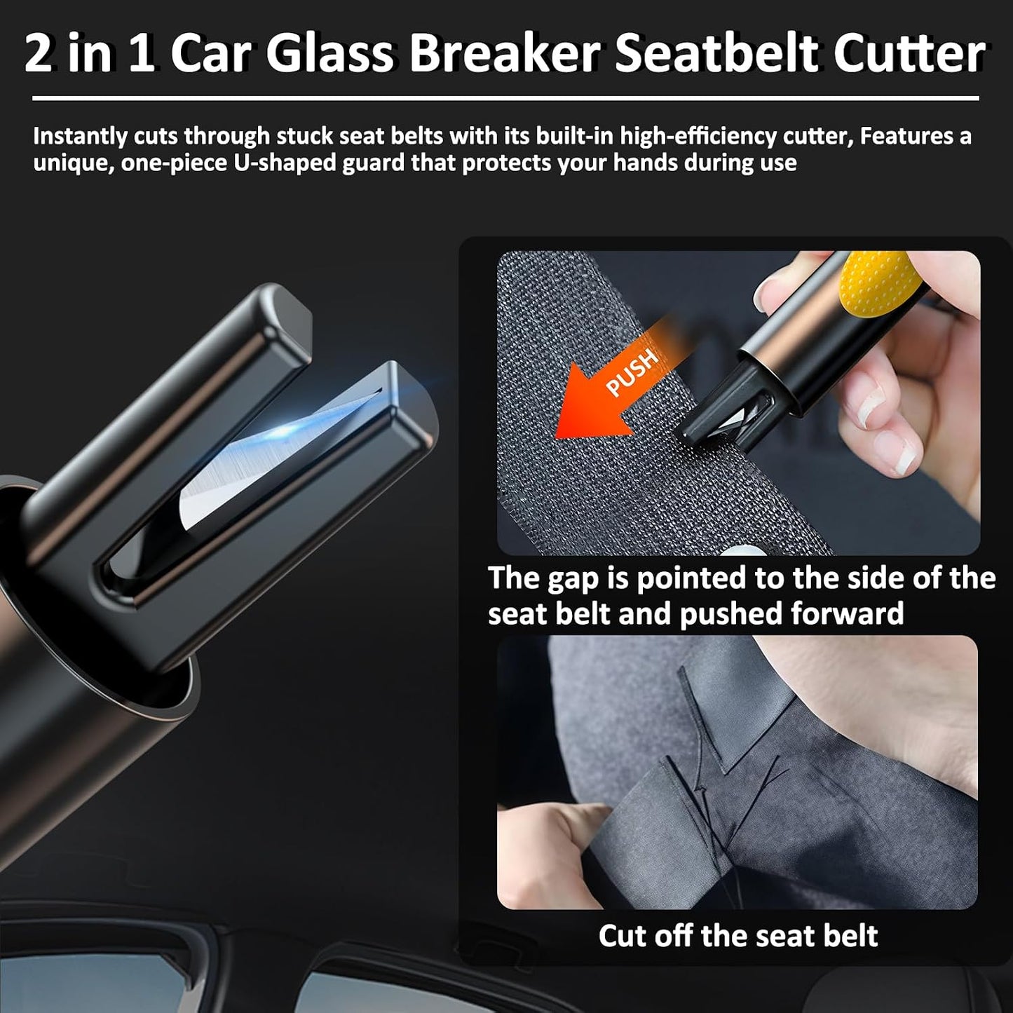 3Pcs Car Window Breaker Seatbelt Cutter 2 in 1