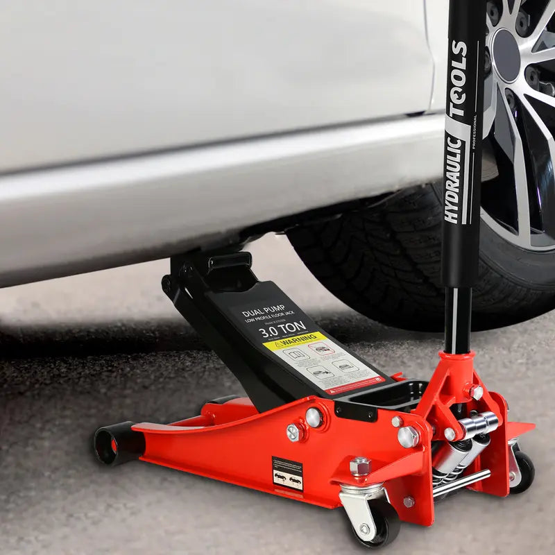 Hydraulic Low Profile and Steel  Jack 3 Ton (6600 lb) Capacity