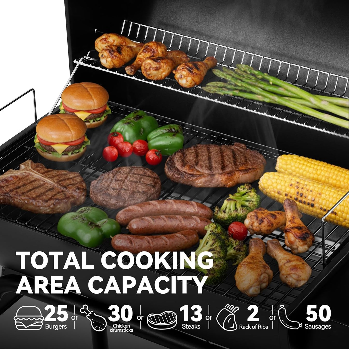 28 Inch Barrel Charcoal Grill with Warming Rack