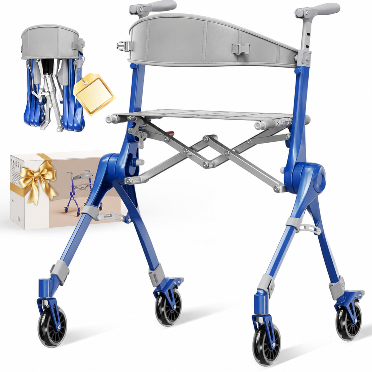 Foldable Rollator Walker with Seat | Lightweight for Seniors-🔥 LIMITED-TIME 50% OFF🔥