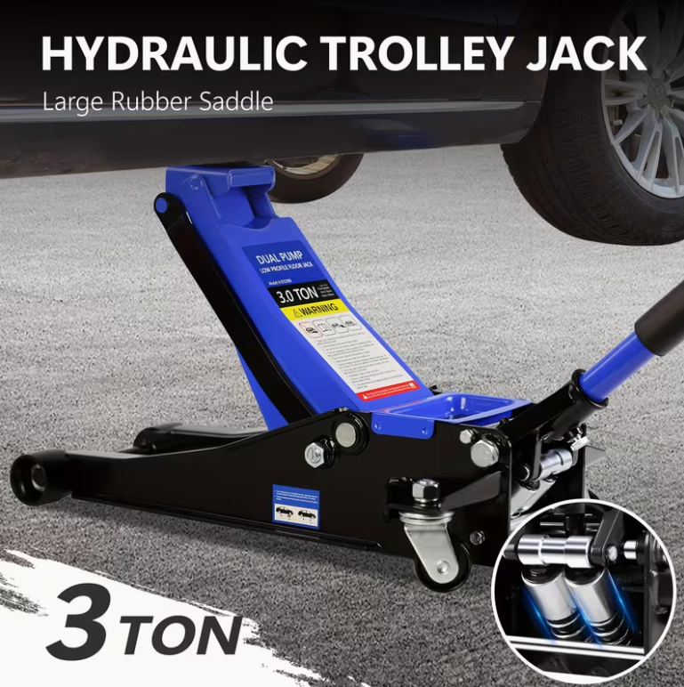 Hydraulic Low Profile and Steel  Jack 3 Ton (6600 lb) Capacity