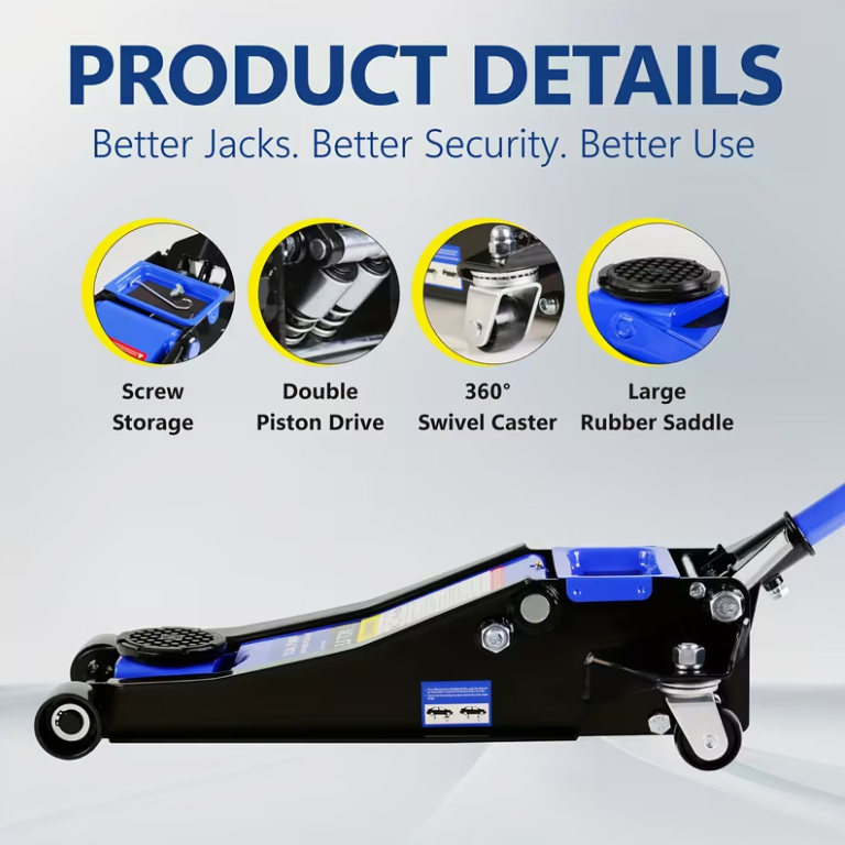 Hydraulic Low Profile and Steel  Jack 3 Ton (6600 lb) Capacity