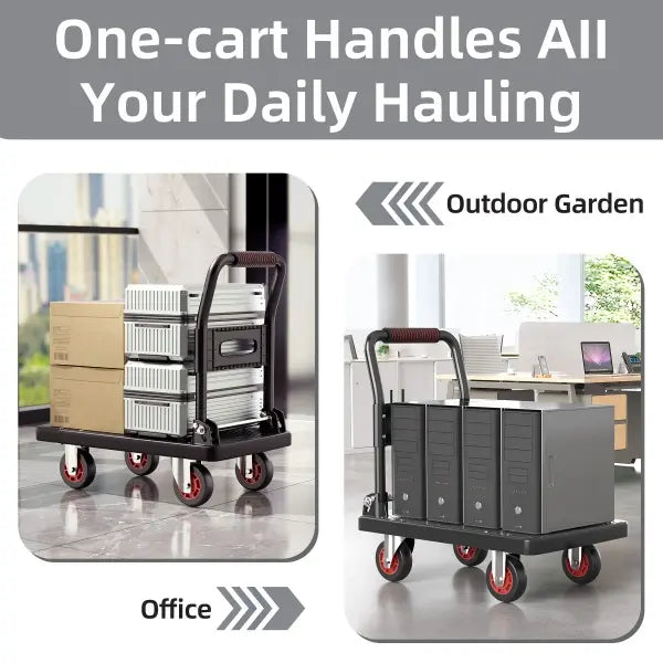 Folding Flat Cart with Silent Wheels And Swivel🛴🛴🛴