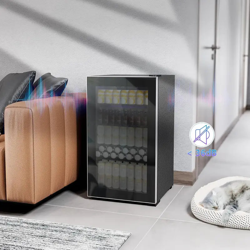 Mini Fridge Glass Door for Beer Drinks Wines🍹🍹🍹