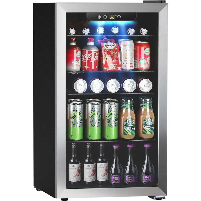Mini Fridge Glass Door for Beer Drinks Wines🍹🍹🍹