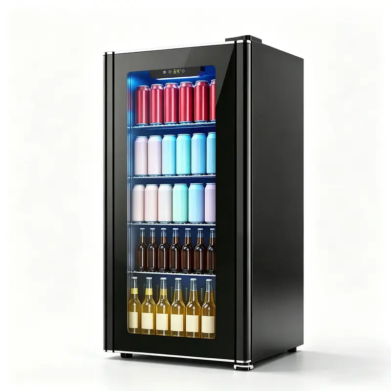 Mini Fridge Glass Door for Beer Drinks Wines🍹🍹🍹
