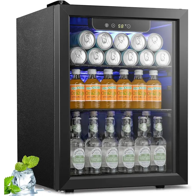 Mini Fridge Glass Door for Beer Drinks Wines🍹🍹🍹